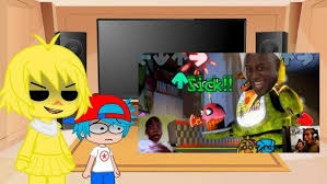 Personagens de fnf reagindo o @GAMERCJOFICIFAL jogando, Fnf vs Fnaf parte2 da zueira