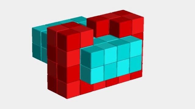 059. Головоломка "Узел из трёх брусков".