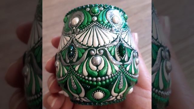 Точечная и текстурная роспись подсвечника смотреть онлайн