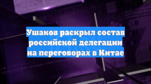 Ушаков раскрыл состав российской делегации на переговорах в Китае