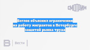 Беглов объяснил ограничения на работу мигрантов в Петербурге защитой рынка труда