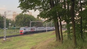 Электропоезда ЭГ2Тв-036 "Иволга" и ЭП2Д-0162, станция Подмосковная