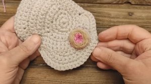 Вышивка на вязаном полотне объёмный шов паутинка