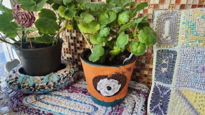 МК по изготовлению кашпо для цветов из старой одежды//Предметы осеннего декора для дома#рукоделие