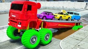 Гигантский КАМАЗ Пересекает Гигантскую Яму С Автомобилями 🚒 🚔 - Гигантский Камаз с гигантскими кол