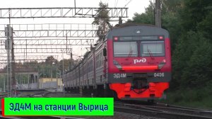 Электропоезд ЭД4М-0406 прибывает на станцию Вырица