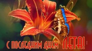 Последний летний день августа. Музыкальная открытка поздравление.