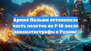 Армия Польши остановила часть полетов на F-16 после авиакатастрофы в Радоме