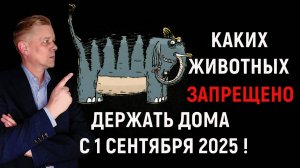 Какие животные запрещены к содержанию с 1 сентября 2025 года!