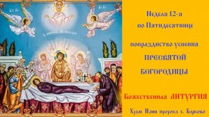 Неделя 12-я по Пятидесятнице. Божественная Литургия.