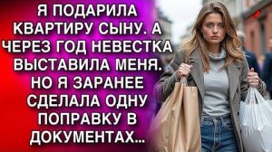 Я ПОДАРИЛА КВАРТИРУ СЫНУ. А ЧЕРЕЗ ГОД НЕВЕСТКА ВЫСТАВИЛА МЕНЯ. НО Я ЗАРАНЕЕ СДЕЛАЛА ОДНУ ПОПРАВКУ..