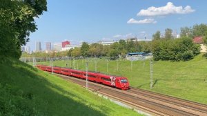 Электропоезда ЭД4МКМ-АЭРО-0005 и 0006 "Аэроэкспресс", перегон Коломенское - Москва-Пасс-Павелецкая