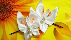 Бант из атласных лент Бабочка своими руками Мастер класс