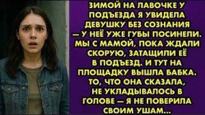 Зимой на лавочке у подъезда я увидела девушку без сознания - у неё уже губы посинели. Мы с мамой...