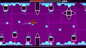 прошёл с первой попытки восьмой уровень по счёту в геометрии 3 dash на одну монетку