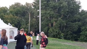 Кино на поле под открытом небом на стадионе в г. Прокопьевске