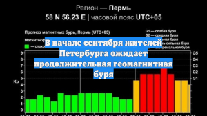 В начале сентября жителей Петербурга ожидает продолжительная геомагнитная буря