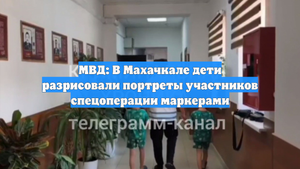 МВД: В Махачкале дети разрисовали портреты участников спецоперации маркерами