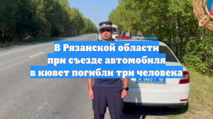 В Рязанской области при съезде автомобиля в кювет погибли три человека