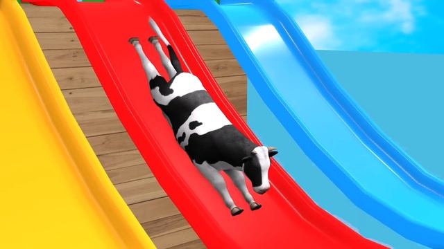 Long Slide Game With Elephant Gorilla Buffalo Hippopotamus Tiger 3d Animal Game смотреть онлайн