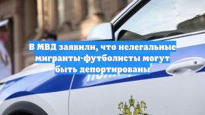 В МВД заявили, что нелегальные мигранты-футболисты могут быть депортированы