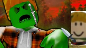 Я дерусь с зомби и игроками ROBLOX
