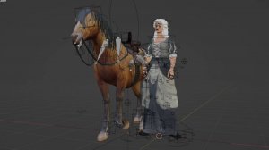 BLENDER 3.6  Дамское седло и анимация Альварес верхом