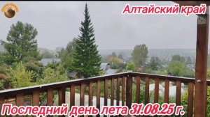Проливной дождь в последний день лета, Алтайский край 31.08.2025 г.