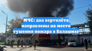 МЧС: два вертолёта направлены на место тушения пожара в Балашихе
