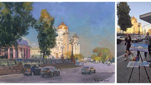 20250830 Кропоткинская. Натурный этюд гуашь