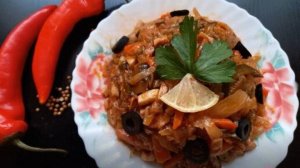 Хорошее русское блюдо. Солянка на сковороде.