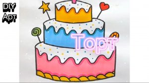 Вот как нарисовать торт фломастерами. DIY Арт