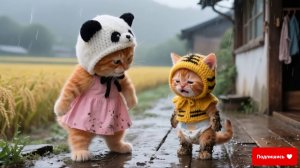 Котик и дождь