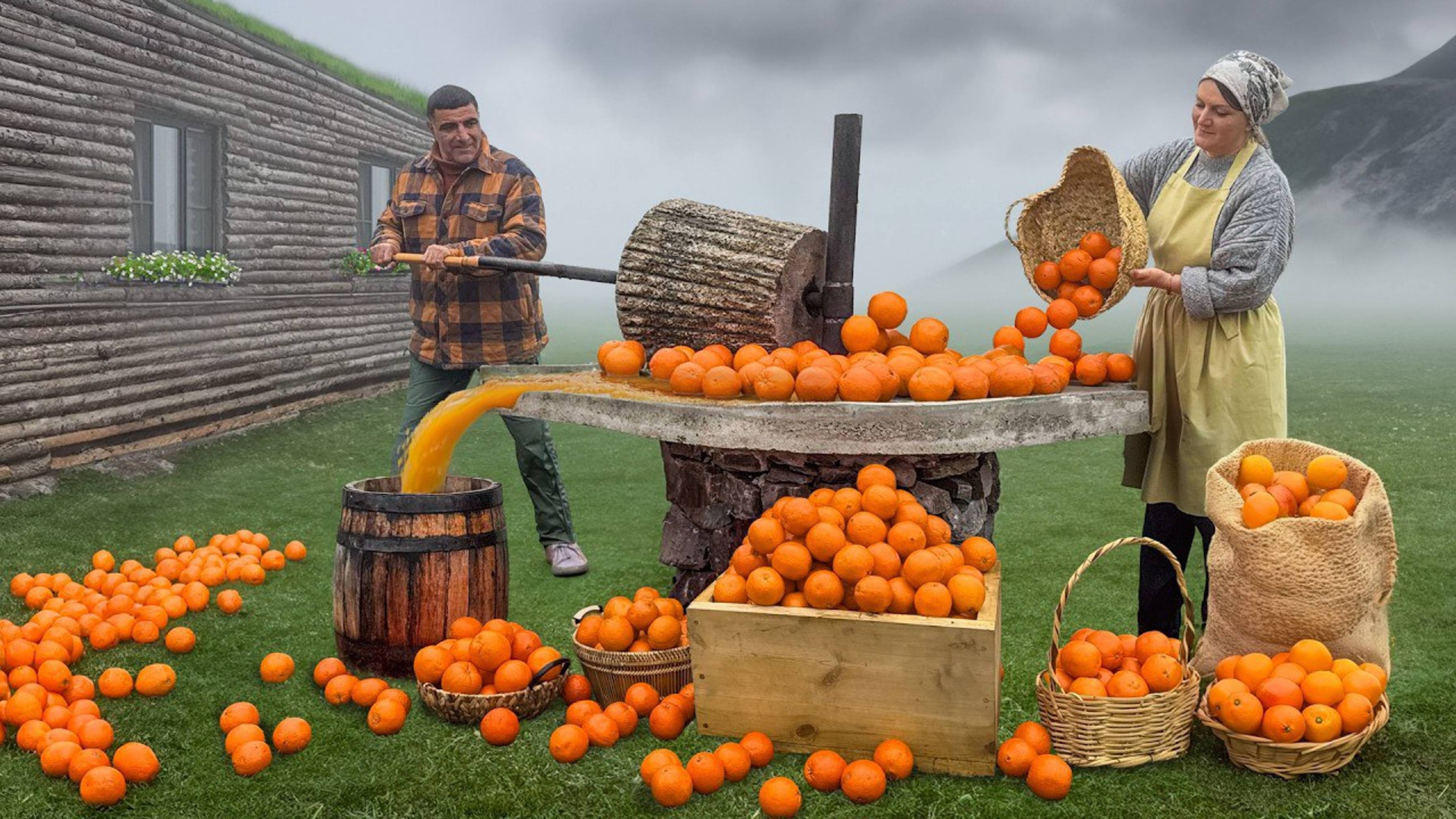 Нежная баранина, вымоченная в свежем апельсиновом соке! Древний метод отжима смотреть онлайн