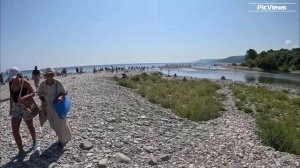Сочи Лазаревское пляж Багратион и река Псезуапсе сегодня 1 сентября 2025. Погода в Сочи сейчас
