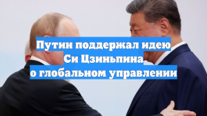 Путин поддержал идею Си Цзиньпина о глобальном управлении