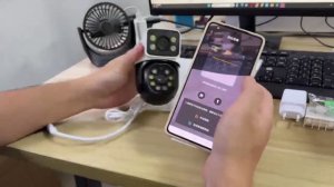 Купольная Wi-Fi камера видеонаблюдения 8 Мп с двойным объективом и ночным видением
