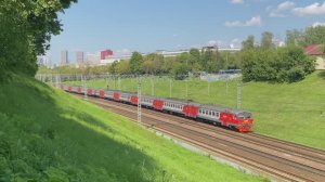 Электропоезда ЭД4М-0183 и ЭД4М-0318, перегон Коломенское - Москва-Пассажирская-Павелецкая