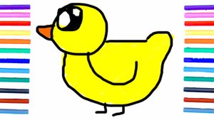 Мультик - раскраска для детей ЦЫПЛЁНОК. Учимся как рисовать ЦЫПЛЁНКА вместе с детьми