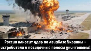 Россия наносит удар по авиабазе Украины — истребители и взлётно-посадочные полосы уничтожены.