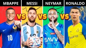 Comparison Ronaldo vs Messi vs Mbappé vs Neymar