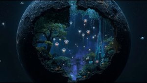 The Fractured Moon-Sanctuary🌙2-Hour Ethereal Ambience｜Bioluminescent Forest City｜Floating Lanterns