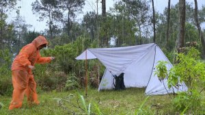МОРОСЯЩИЙ ДОЖДЬ 🌧 ОДИНОЧНЫЙ ПОХОД С ПАЛАТКОЙ BUSHCRAFT‼️ДОЖДЕВОЙ ПОХОД В ЛЕСУ