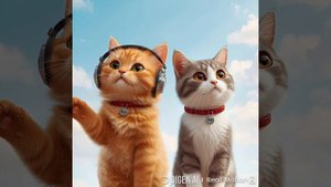 Котики слушают музыку
