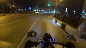 Ночная поезда по городу на мотоцикле урал. Проверка нового доп освещения. Доп свет на мотоцикл