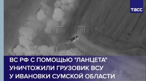 ВС РФ с помощью "Ланцета" уничтожили грузовик ВСУ у Ивановки Сумской области
