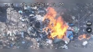 Оператор FPV уничтожил полевые припасы сала ВСУ