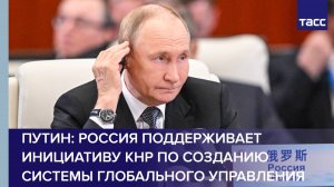 Путин: Россия поддерживает инициативу КНР по созданию системы глобального управления
