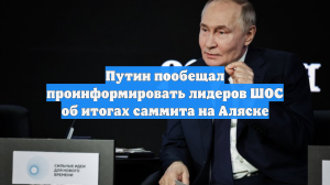 Путин пообещал проинформировать лидеров ШОС об итогах саммита на Аляске