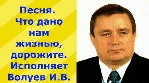 1214.В.Ю.ВИДЕО.  Песня. Что дано нам жизнью, дорожите. Исполняет Волуев И.В.